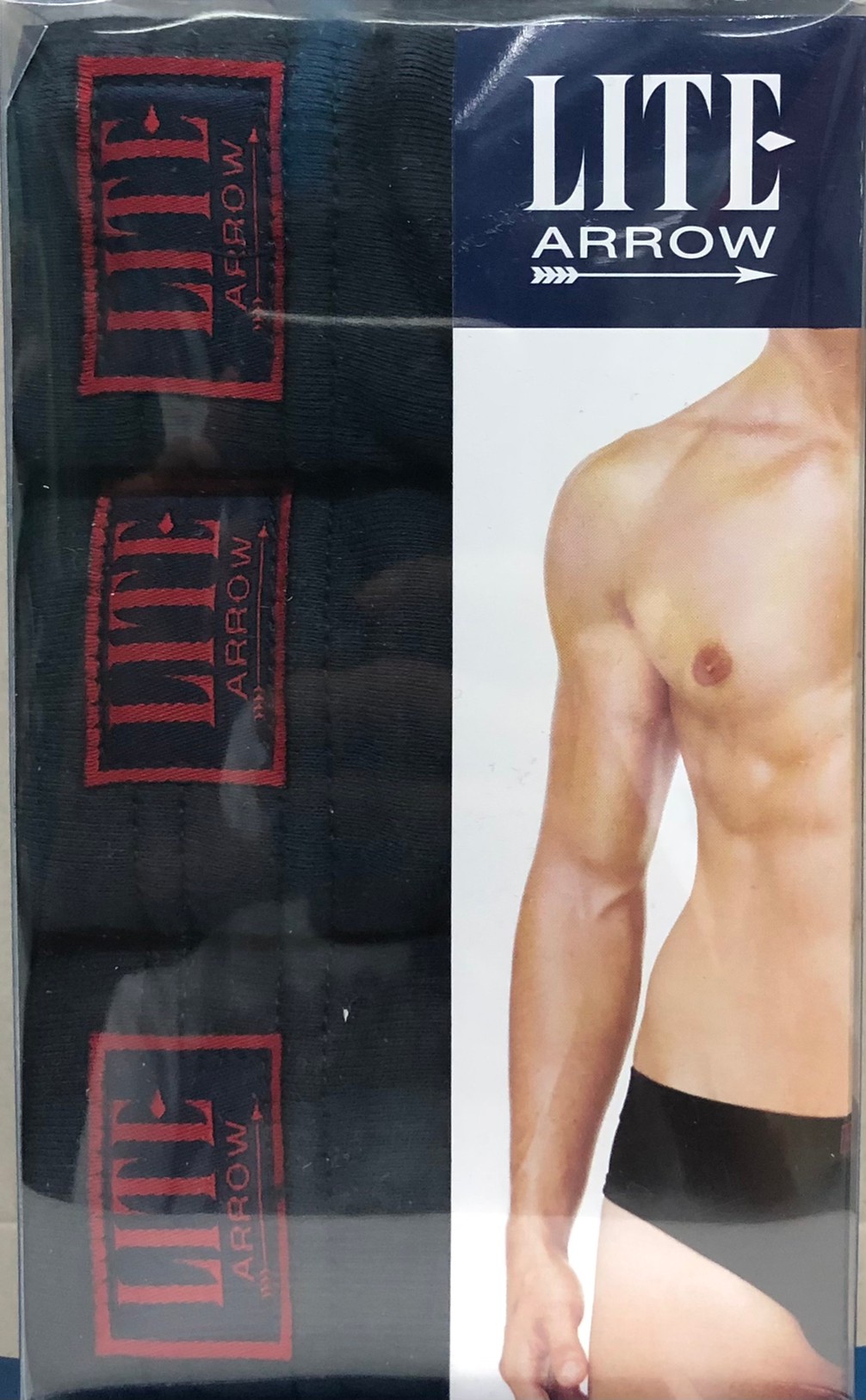 กางเกงในชาย Arrow Lite รุ่น Half  ขอบหุ้มยาง 6 สีให้เลือก ขาวล้วน / สีผสม (3 ตัว) Size M L XL กางเกงใน ชาย  แอร์โรว กกน. ชาย