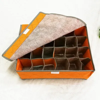 Cocotamcoco กล่องเก็บของ กล่องเก็บถ่านไม้ไผ่ 16ช่อง ชุดชั้นในถุงเท้าลิ้นชักแยกกล่องเก็บของ