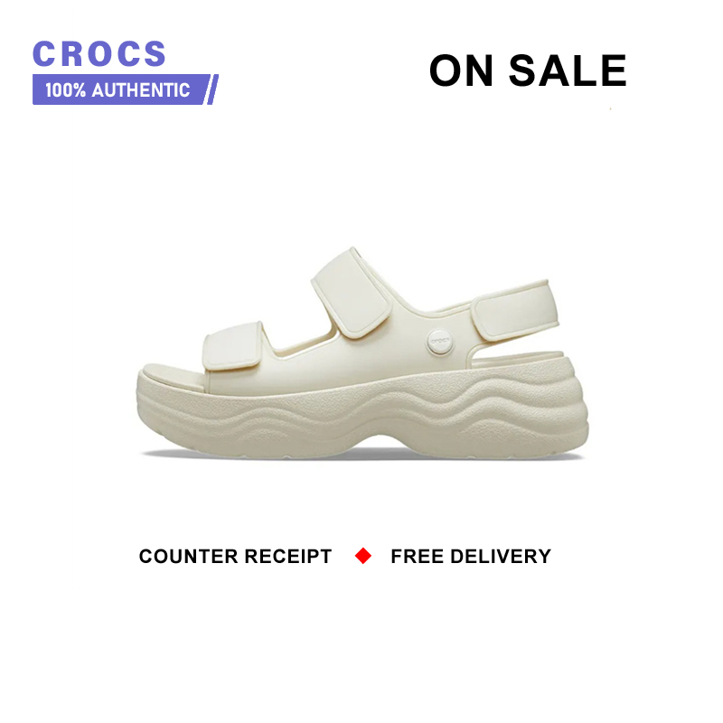 Authentic Crocs " White " Sports Sandals 208183 - 2Y2 Shopping Mall Same Style - ยี่ห้อ Crocs ราคา 1,420 บาท*ส่งฟรี