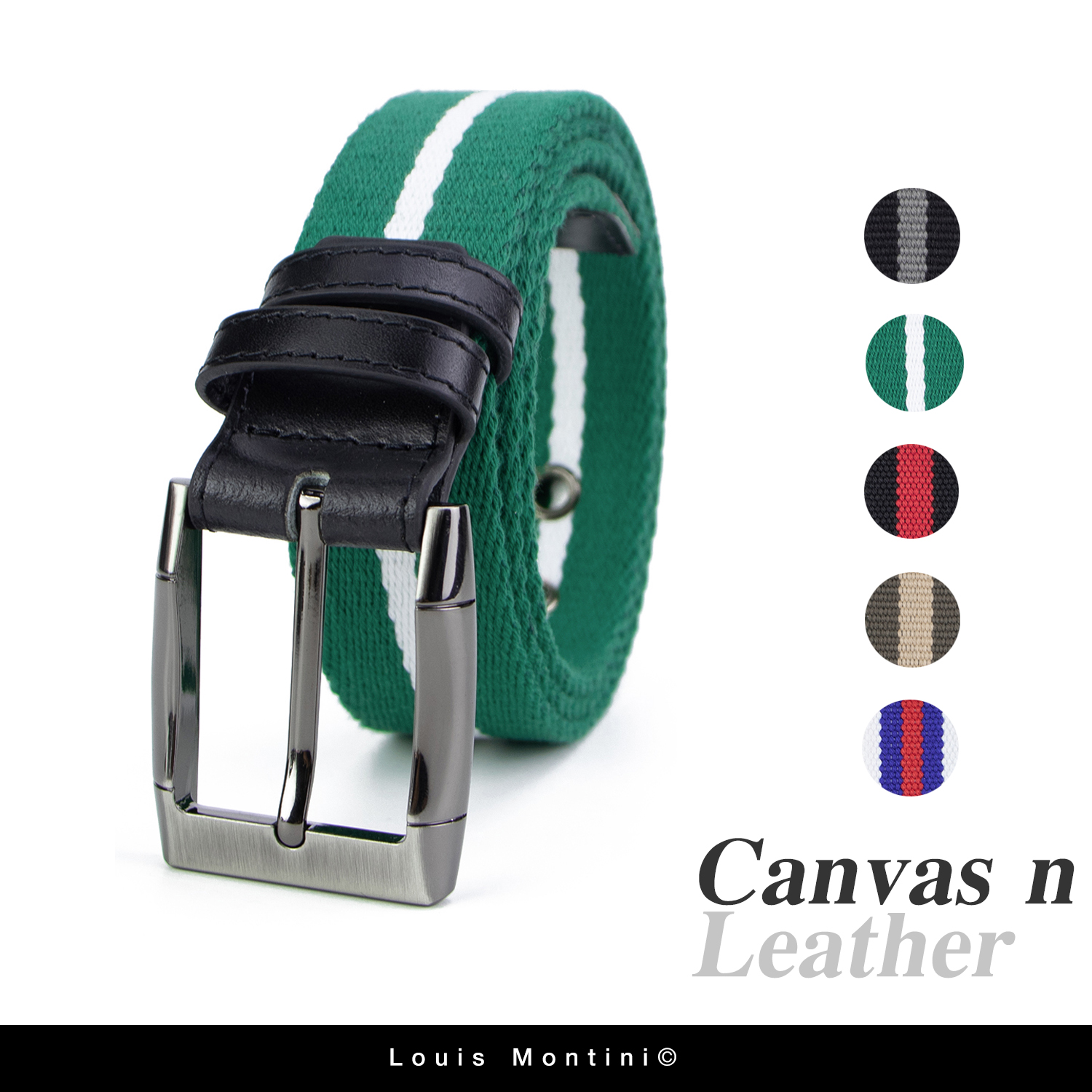 Louis Montini Canvas Belt canvas เข็มขัดผ้า เข็มขัดผู้ชาย เข็มขัดแฟชั่น MCT19