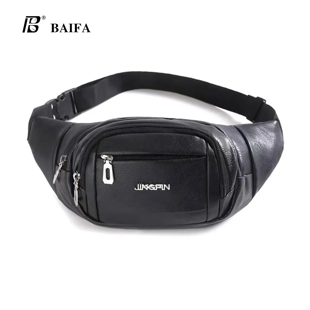 BAIFA SHOP กระเป๋าหนังคาดอก คาดเอว ช่องเยอะทรงเท่ กระเป๋าผู้ชาย F36