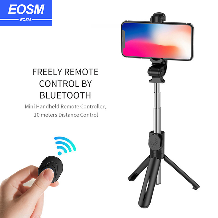 EOSM บลูทู ธ เซลฟีสติ๊กแบบพกพามือถือสมาร์ทโฟนกล้องขาตั้งกล้องพร้อมรีโมทไร้สาย Bluetooth Selfie Stick with Wireless Remote Controller