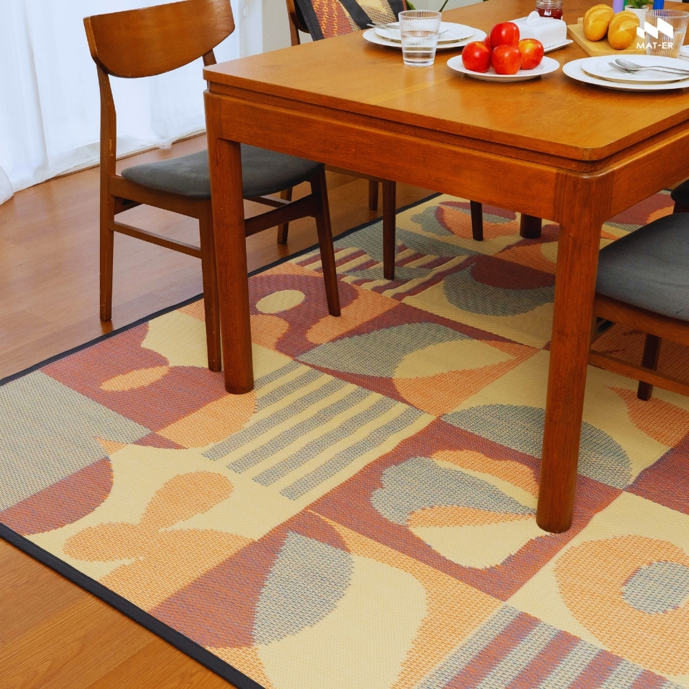 Mat-Er, a Carpet Alternative, Urban Bliss, in Crimson Sunrise – the Bright Morning Light of Energy, Made from Recycled Plastic. ราคา 1,350 บาท*ส่งฟรี