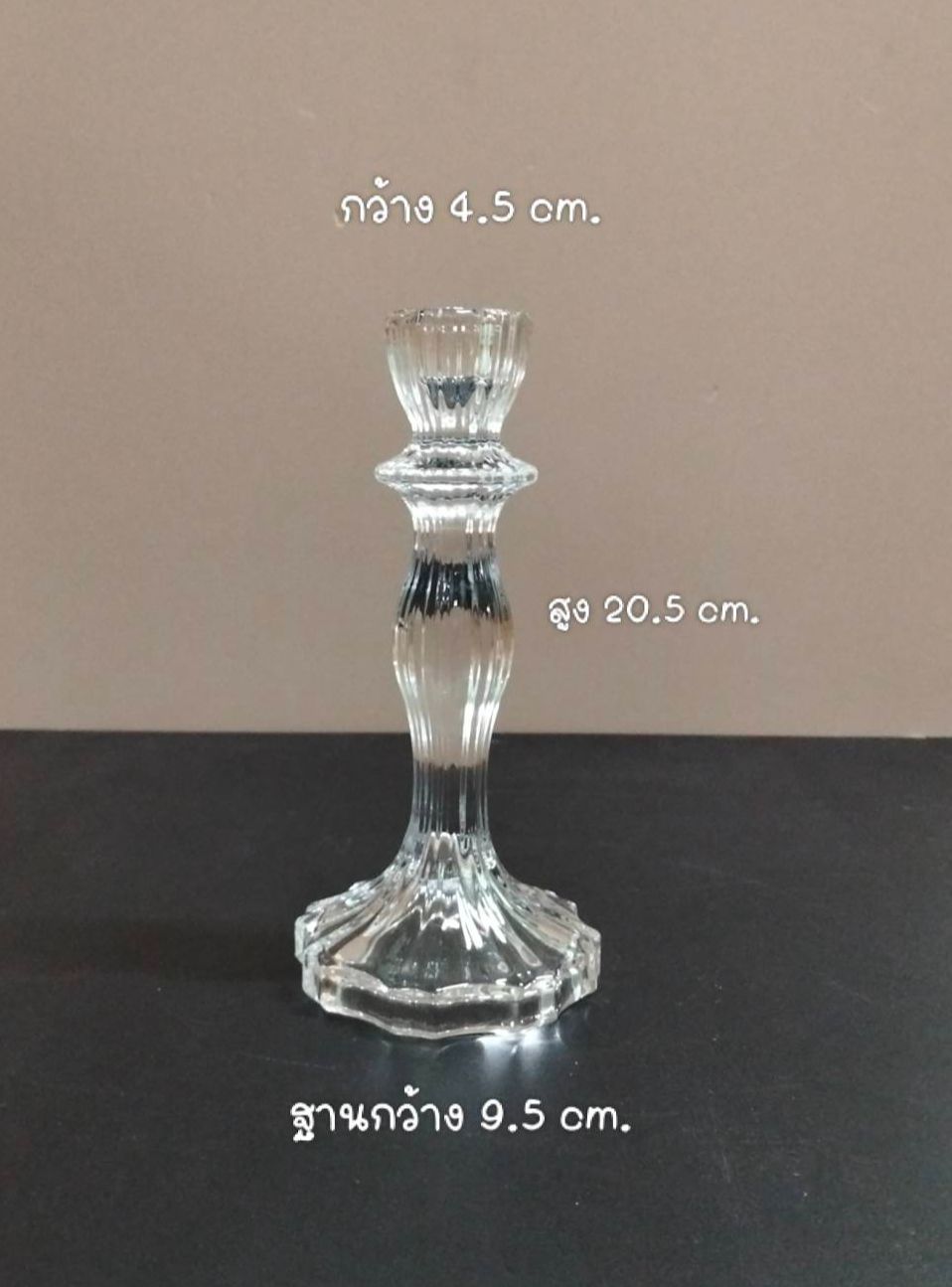 เชิงเทียนแก้วคริสตัล ช่องด้านในใส่เทียนขนาดไม่เกิน2.3 cm. รุ่น 4092 4266 4267