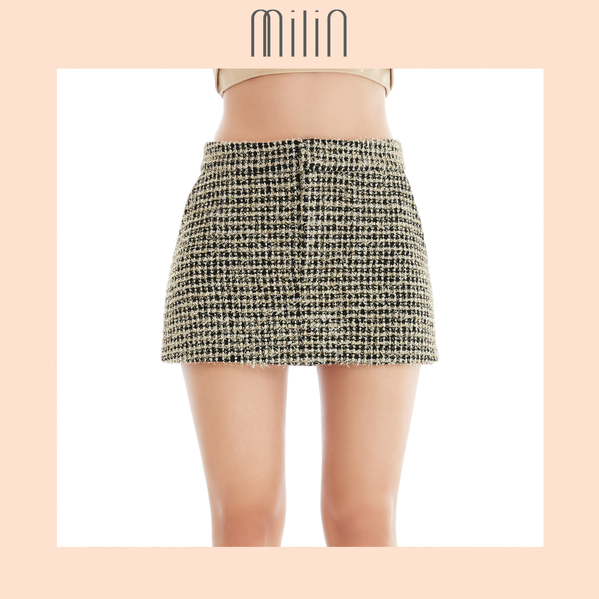 [MILIN] Low-rise slim Fit tweed mini skirt กระโปรงสั้นผ้าทวีดเอวต่ำทรงเข้ารูป / Ageless Skirt ราคา 1,403 บาท*ส่งฟรี