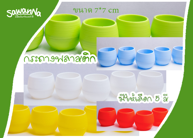 🍃กระถางต้นไม้🍃พลาสติก พร้อมส่งจากไทย ราคาถูก (ขนาดเล็ก) 7*7 cm/หลากสีสัน DIY สลับสีได้ สำหรับ🌵ต้นไม้มงคล ไม้อวบน้ำ ตะบองเพชร แคคตัส🌵