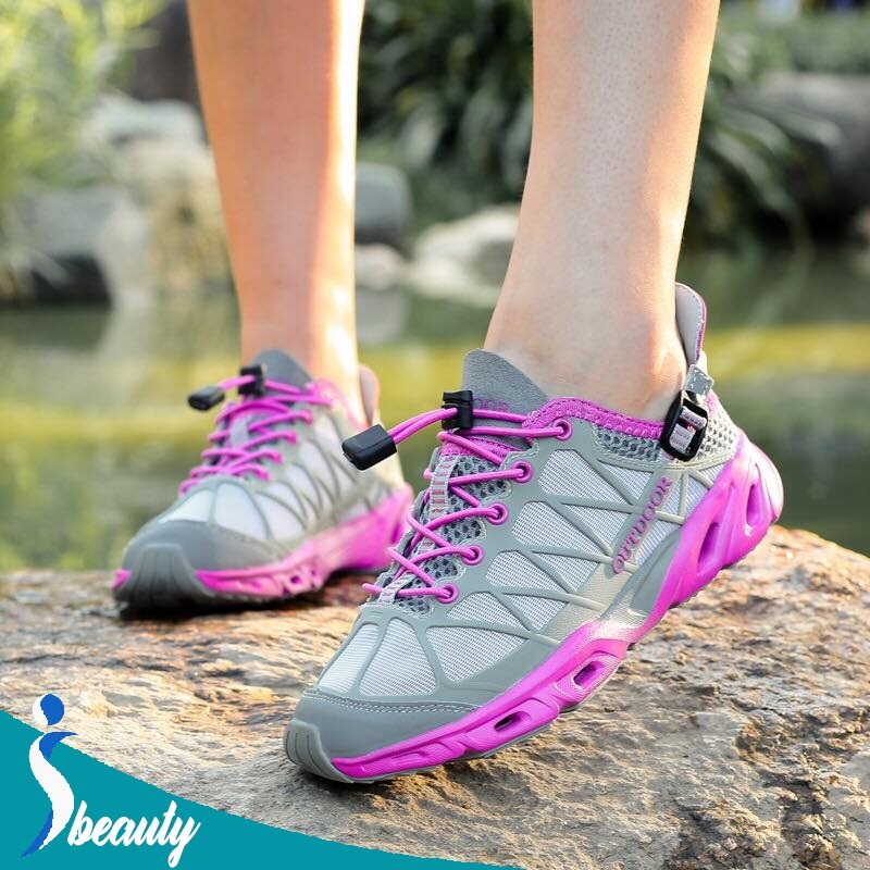 รองเท้าเดินป่า กิจกรรมกลางแจ้ง ลุยน้ำ outdoor adventures สวยงามแห้งไวไม่อับ สีม่วงเทา สวยน่ารัก