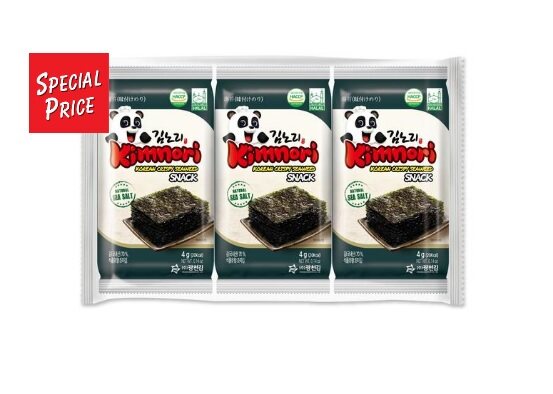 สาหร่าย Seaweed Original Kimnori12g สาหร่ายทอดกรอบ สาหร่ายอบกรอบ สาหร่ายทะเล (4gX3) ราคา 79 บาท*ส่งฟรี