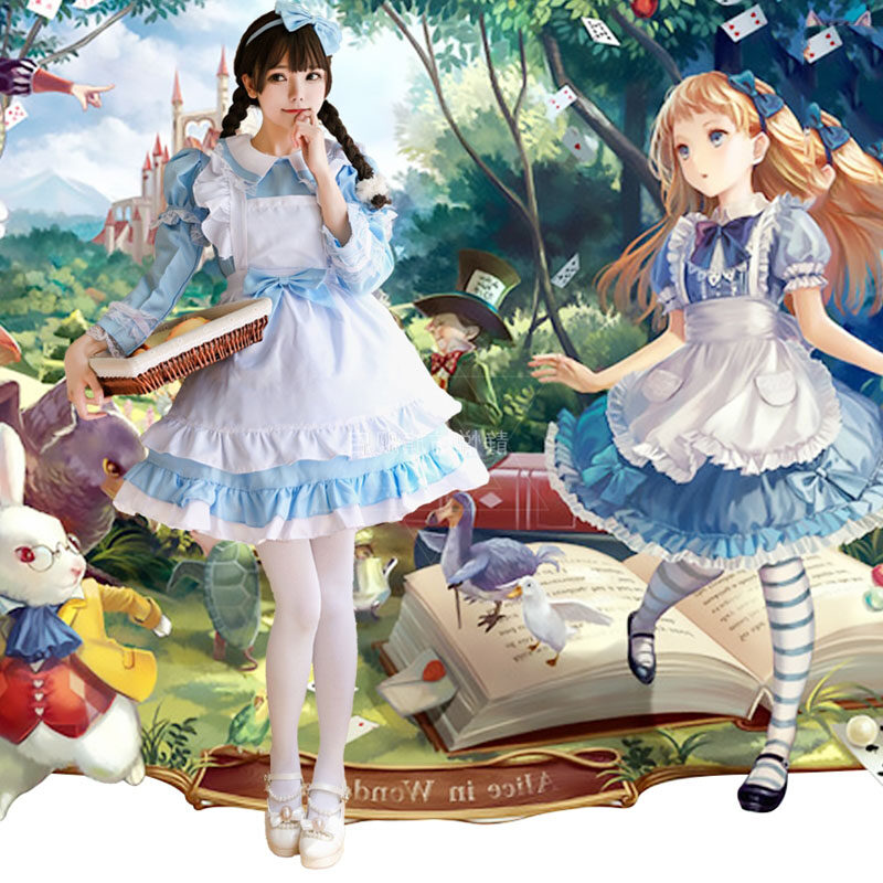 CP 117.1 ชุดอลิซ อลิซในแดนมหัศจรรย์ Dress for Alice in Wonderland Suit Princess Disney Costume Movie Animation Cosplay Fancy Outfit
