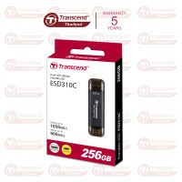 External SSD smallest 256GB : ESD310C Type-A and Type-C connectors : Transcend - รับประกัน 5ปี - มีใบกำกับภาษี