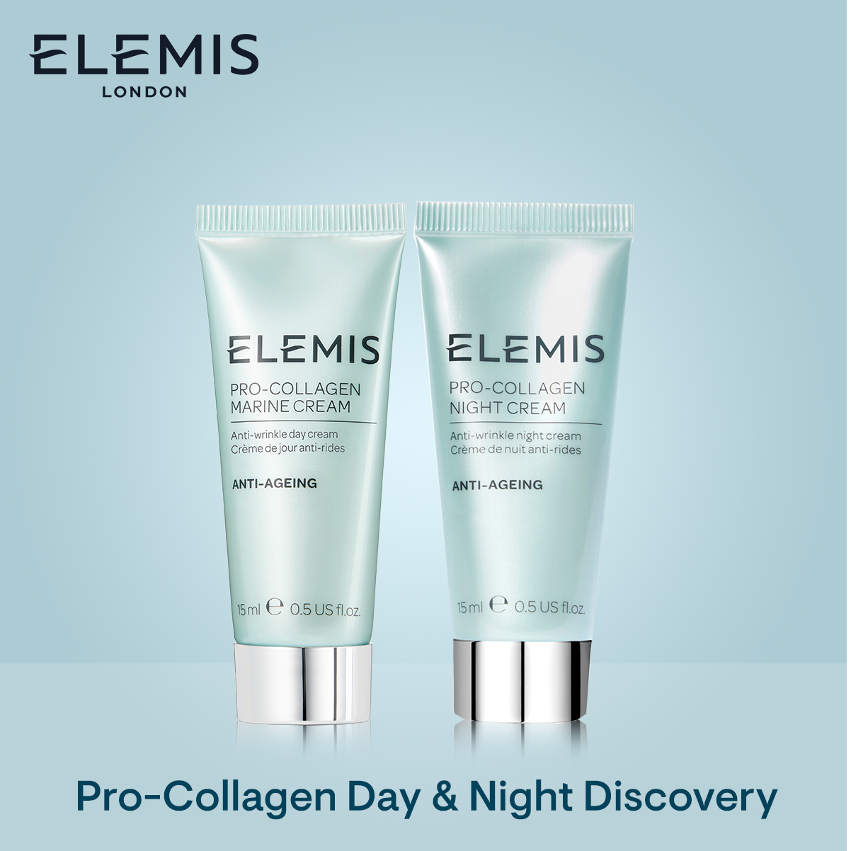 Elemis Pro-Collagen Day & Night Discovery เอเลมิส โปร คอลลาเจน เดย์ แอนด์ ไนท์ (ครีมบำรุงผิวหน้า , ริ้วรอย , กระชับ , เรียบเนียน , เดย์ครีม , ไนท์ครีม)
