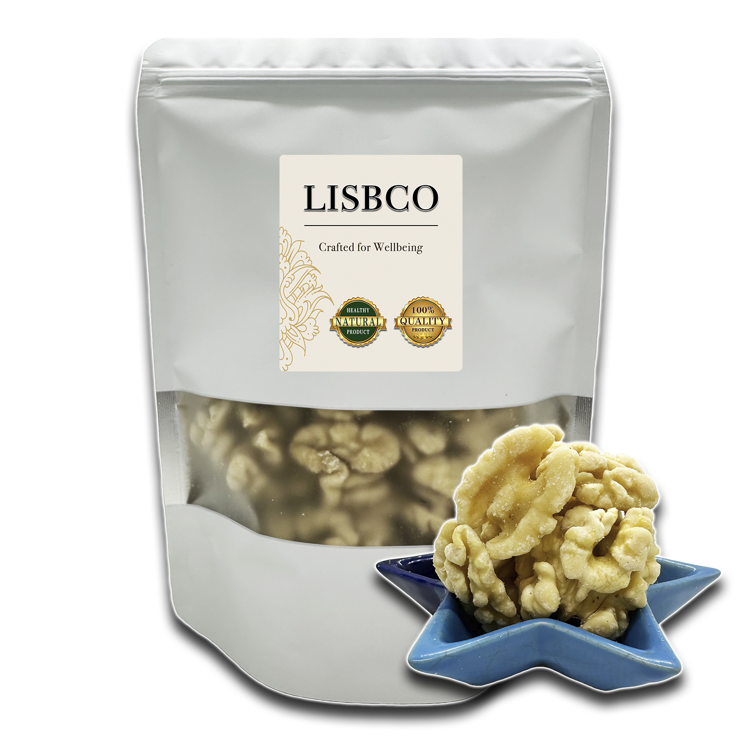 Walnuts Snow Walnuts Broken 500 g Grade AA+ 100% Natural Ready to eat High Protein High Fiber Healthy Snacks Clean Imported ราคา 34 บาท*ส่งฟรี