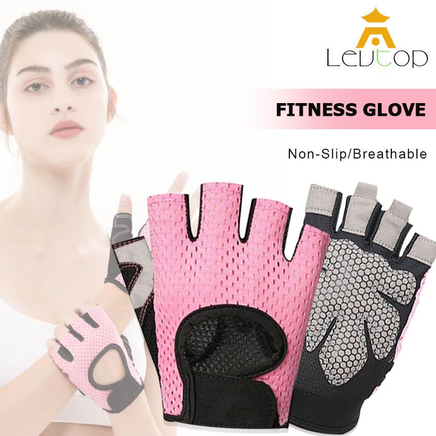 LEVTOP ถุงมือฟิตเนส ถุงมือออกกำลังกาย ถุงมือยกน้ำหนัก ถุงมือ Weight Lifting Gloves Black Riding Bodybuilding Fitness Glove