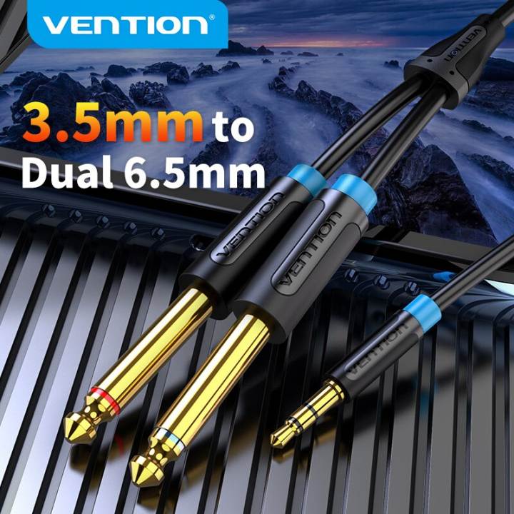 【COD】Vention สายสัญญาณเสียง 6.35 มม. ตัวผู้ 1/4 แจ็คโมโนไปยังสเตอริโอ 1/8 แจ็ค 3.5 มม. ถึงคู่ 6.5 มม ราคา 89 บาท*ส่งฟรี