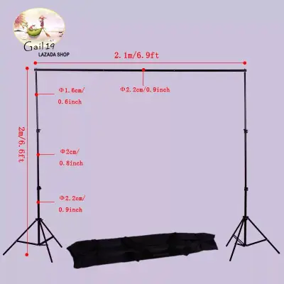 2m * 2m Photography Background Support System Backdrop Stand Crossbar Kit Set