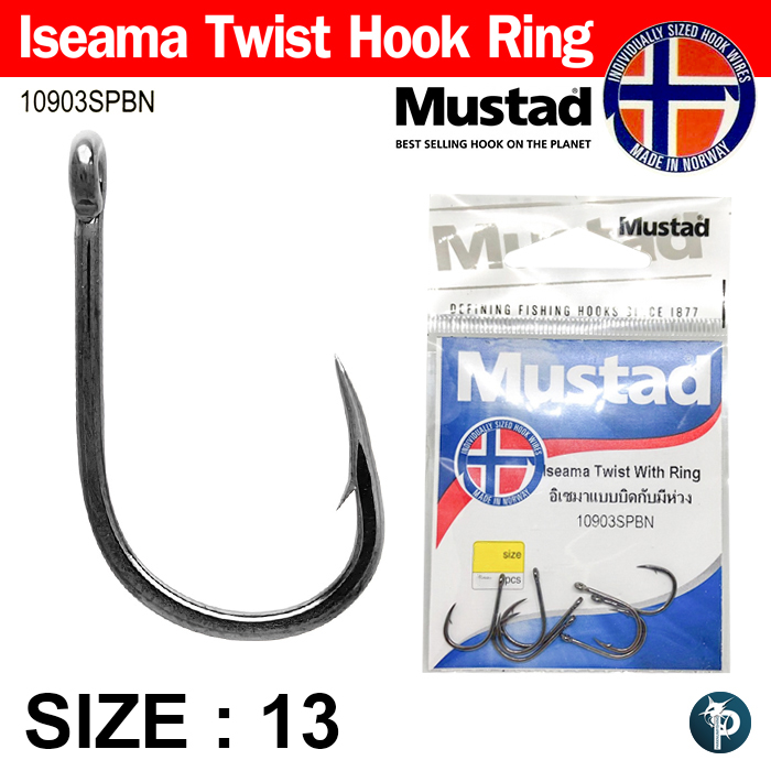 เบ็ดตกปลา Mustad ISEAMA รหัส 10903SPBN TWIST WITH RING HOOK