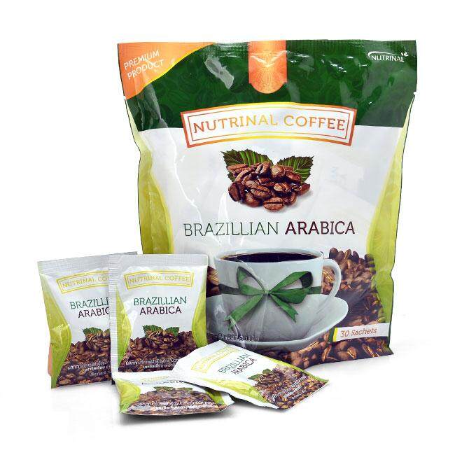 กาแฟ บราซิลเลี่ยน อาราบิก้า ผสมคอลลาเจน ใยอาหาร สำหรับผู้ที่ต้องการควบคุมน้ำหนัก (30 ซอง) ของแท้ 100auty drink brazillian arabica coffee +collagen fiber 30 sachets