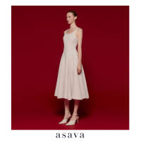 [asava ss24] Noelle Tank Top Dress เดรสผู้หญิง กระโปรงทรงแฟลร์ แขนกุด คอยู กระเป๋าข้าง ซิปหลัง ผ้าทอฝ้ายเลียนแบบ (โพลีเอสเตอร์)