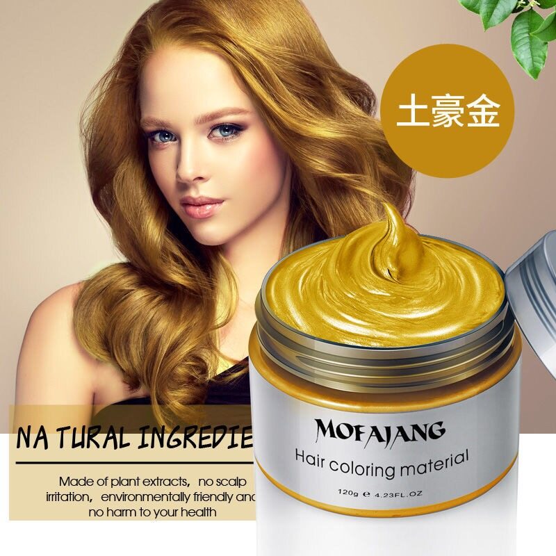 MOFAJANG แว็กซ์ผม แว็กซ์เปลี่ยนสีผมชั่วคราว 120g มีทั้งหมด 9 สี: เทา, ขาว, แดง, เขียว, น้ำเงิน, เหลือง, ม่วง, ดำ, ส้ม ผลิตภัณฑ์ดูแลผม ผลิตภัณฑ์เปลี่ยนสีผผลิตภัณฑ์จัดแต่งทรงผม Hair coloring wax styling mud dye cream hair gel