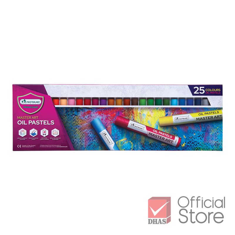 Master Art สีชอล์ก สีชอล์กน้ำมัน 25 สี เนื้อสีสด เนียนนุ่ม ระบายง่าย – จำนวน 1 กล่อง