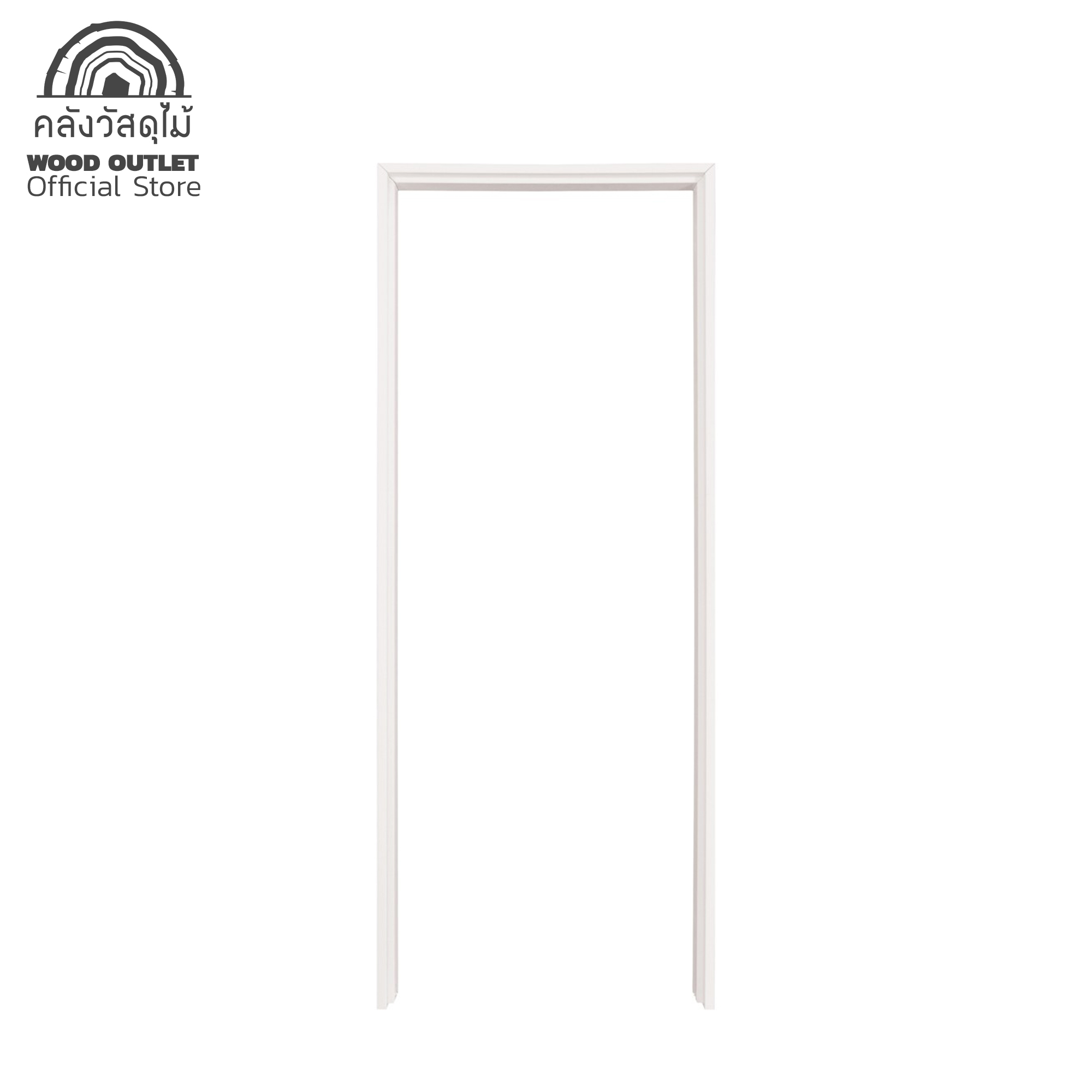 WOOD OUTLET คลังวัสดุไม้ วงกบประตู PVC สีขาว 70x180 cm. ประตูห้องน้ำ ประตูPVC