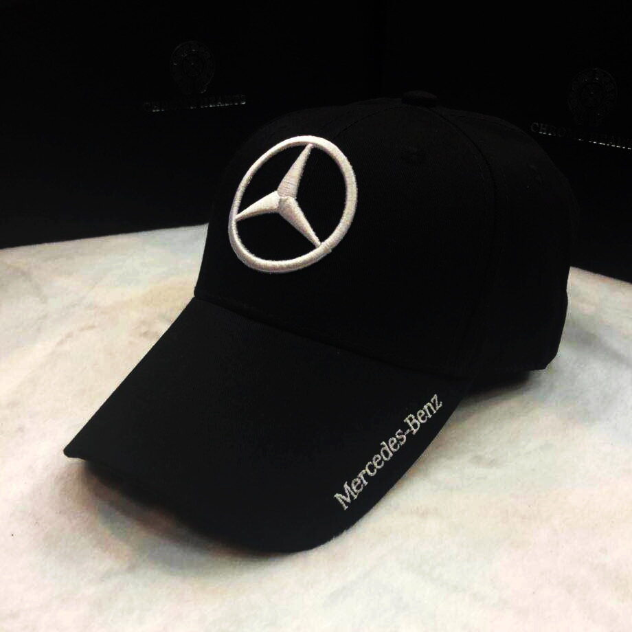 หมวกแก๊ป หมวกแก๊ปแฟชั่น Mercedes-Benzราคาถูก  ผ้าใยสังเคราะห์ ดำ ขาว น้ำเงิน แดง AA16 )