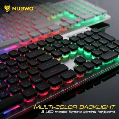 Nubwo Gaming Keyboard Fortune NK-32 คีบอร์ดเกมมิ่ง ไฟรุ้ง7สี (คีบอร์ดภาษาไทย) ประกันศูนย์ 1 ปี