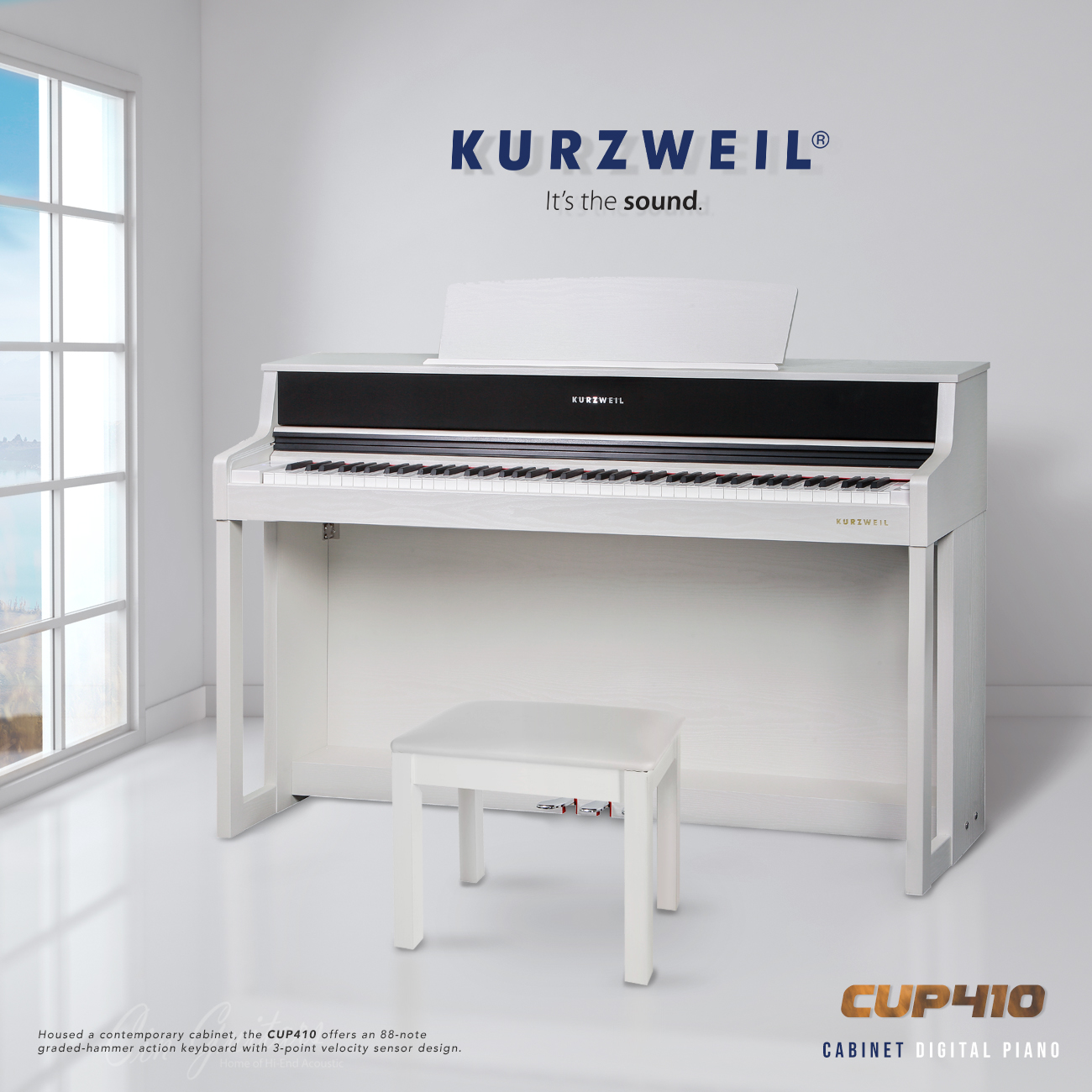 Kurzweil CUP410 เปียโนไฟฟ้า 88 Keys Upright Cabinet พร้อมอุปกรณ์ครบชุด  ส่งฟรี ! พร้อมโปรโมชั่นผ่อน 0% และเก็บเงินปลายทาง