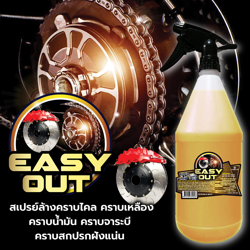 GARCIA EASY OUT น้ำยาสลายคราบเหลือง น้ำยาล้างคราบสนิม น้้ำยาระเบิดคราบไคล แบบสเปรย์ 1 ลิตร ล้างคราบได้อย่างรวดเร็ว สะอาดล้ำลึก สีรถขาวสะอาดเหมือนใหม่ ราคา 139 บาท*ส่งฟรี