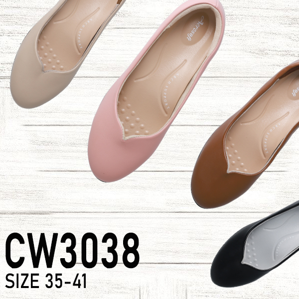 Aerosoft Arch Support รองเท้าคัชชูส้นแบน รองเท้าเพื่อสุขภาพ รุ่น CW3038 เบานุ่มสบาย ลดปวดเท้า