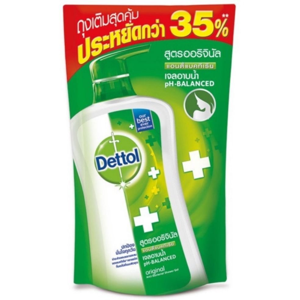 ครีมอาบน้ำ​ เดทตอล​ Dettol​ แบบถุงเติม​ 400ml.​ ฆ่าเชื้อแบ​คทีเรียได้​99.9%