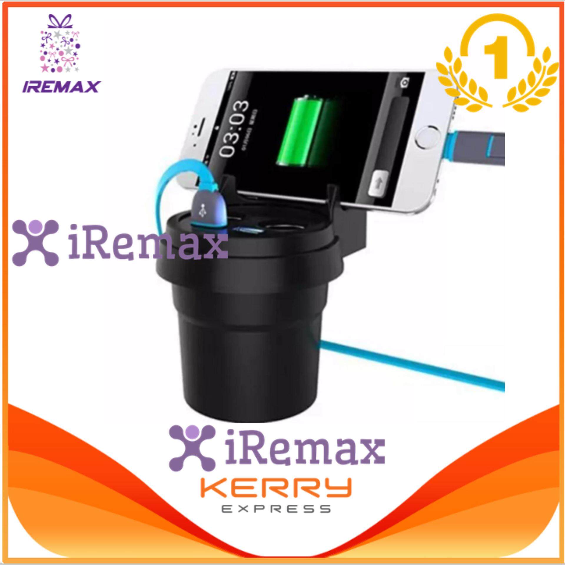 iremax ช่องเสียบที่จุดบุหรี่ USB 5V/3.1A มาพร้อมจอแสดงผลวัดโวลต์ DC 12-24V 150W - สีดำ