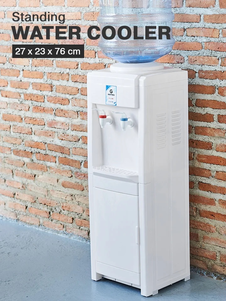 GESTREO เครื่องกดน้ำร้อน-น้ำเย็น ถ้าไม่ใช้น้ำร้อนให้ปิดเอาไว้ เพราะจะทำให้น้ำเย็น เย็นน้อยลง แบบตั้งพื้น Hot & Cold Water Dispenser  41-687