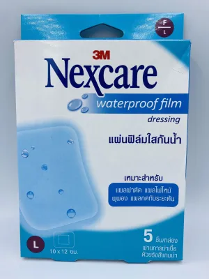 3M Nexcare Waterproof Film F/L 10 x 12 cm. แผ่นฟิล์มใสกันน้ำ 1 กล่อง มี 5 ชิ้น