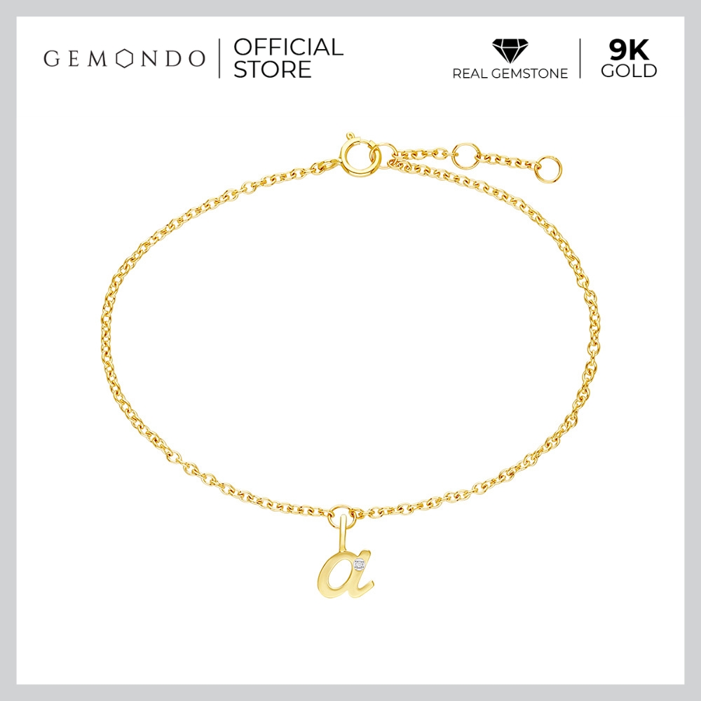 Gemondo 9k gold plated diamond letter a bracelet (diamond): Gold Letter Pendant ราคา 7,900 บาท*ส่งฟรี