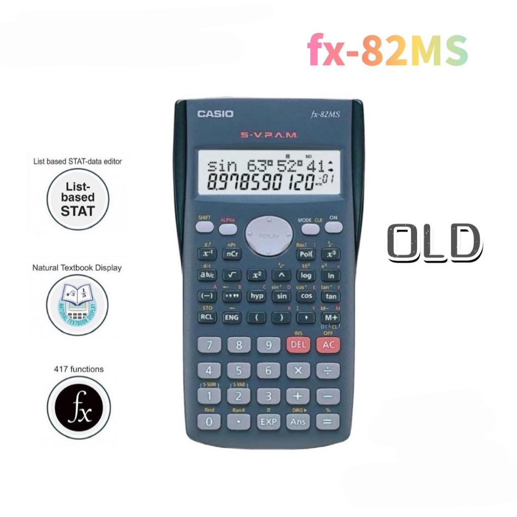 เครื่องคิดเลขวิทยาศาสตร์ CASIO Fx-991ES บวกพลังงานแสงอาทิตย์แบบพกพาเครื่องคิดเลขแบบชาร์จไฟรุ่นล่าสุดมีฟังก์ชั่น 417