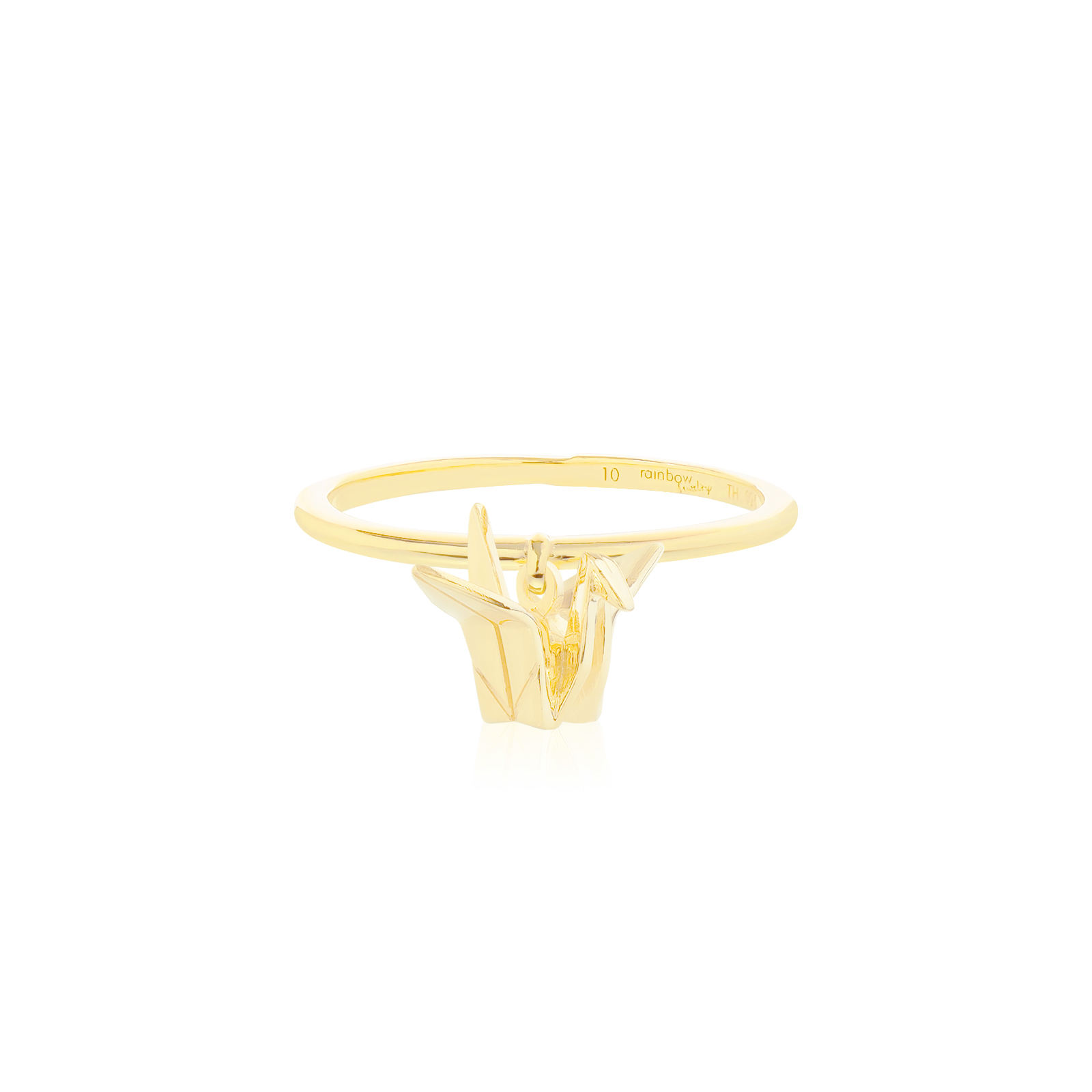 ORIGAMI LUCKY RING แหวนห้อยจี้ลายกระดาษพับ สัญลักษณ์แห่งความโชคดี และ ความสุข 13 ลาย สีทองชมพู Rose Gold