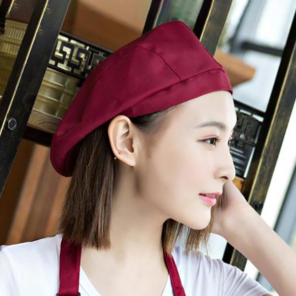 หมวกพนักงานเสริฟ ทรง Flatcap หมวกคลุมผม มีหลายสี # 1356