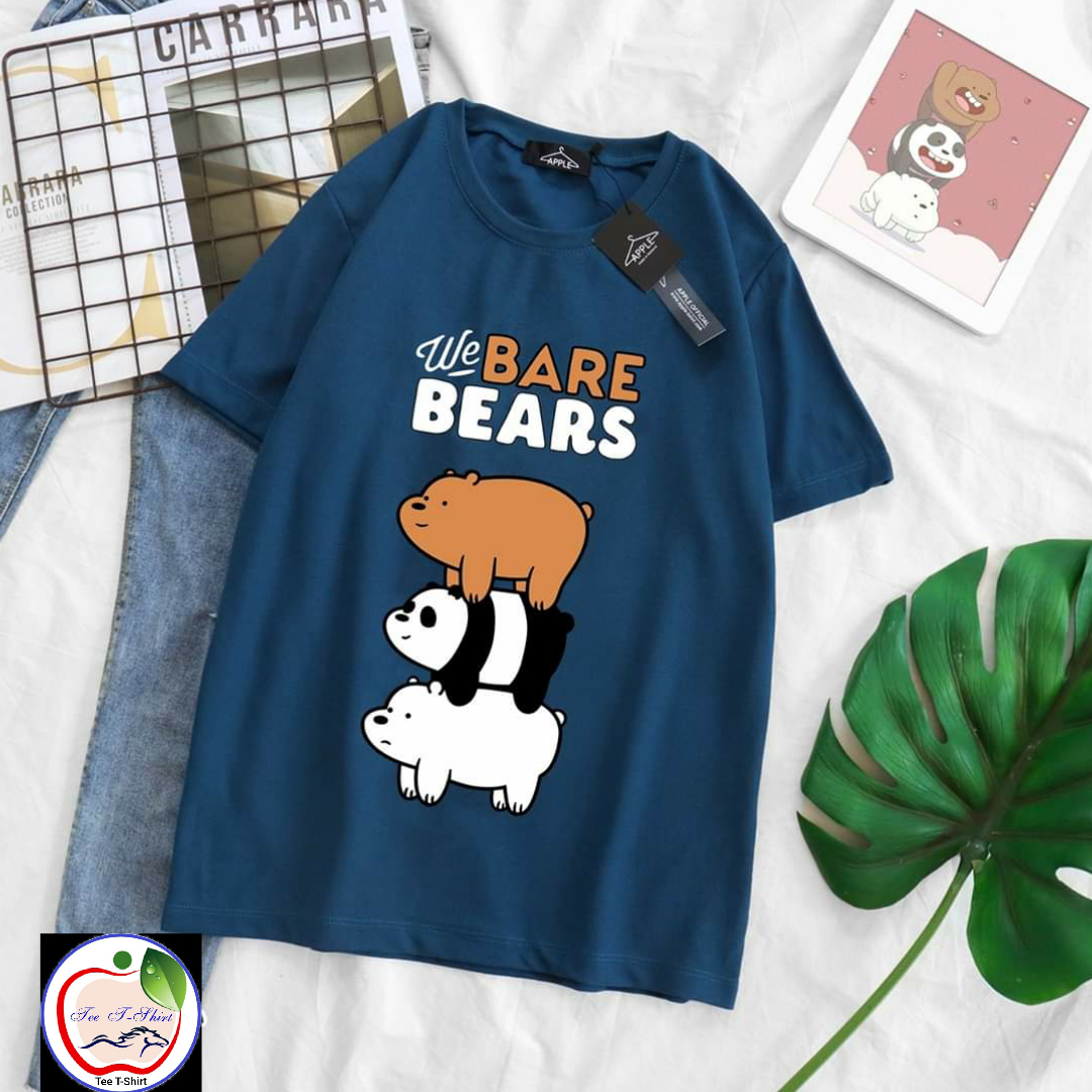 เสื้อยืด แฟชั่นการ์ตูน หมี Bare Bears เสื้อลายสวย ลายการ์ตูนเสื้อผ้า