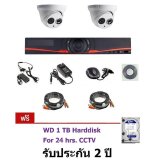Mastersat ชุดกล้องวงจรปิด CCTV AHD 1 MP 720P 2 จุด โดม 2 ตัว พร้อมสายสำเร็จ และ HDD 1TB ติดตั้งได้ด้วยตัวเอง ราคา 2,336 บาท*ส่งฟรี