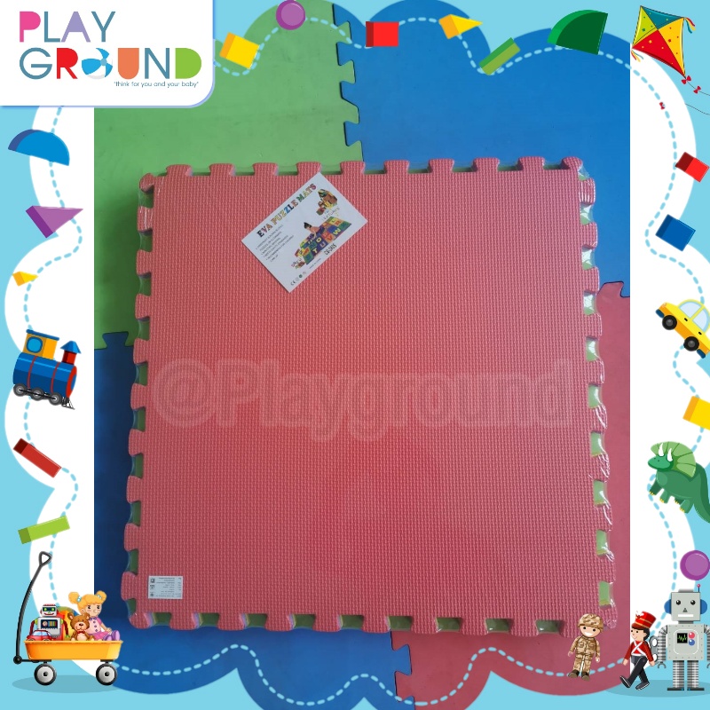 Playground แผ่นรองคลาน EVA จำนวน 1 แผ่น (คละสี) ขนาด 56x56 cm แผ่นโฟมปูพื้น จิ๊กซอว์ปูพื้น แผ่นรองคลาน แผ่นพื้นกันกระแทก
