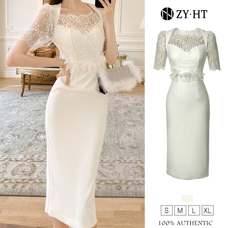 ZY.HT EraVogue เดรสผู้หญิง เดรสสีขาว เดรสลูกไม้ เดรสคอเหลี่ยม เดรสทำงาน ชุดราตรี เดรสไฮโซ เดรสออกงาน เดรสไปงานแต่ง เดรสเซ็กซี่ 20372 ราคา 1,700 บาท*ส่งฟรี