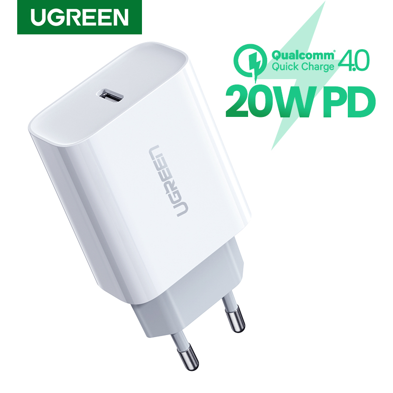 【18/20W】UGREEN สายชาร์จ iPhone 20W USB C Charger PD Fast Charger หัวชาร์จเร็ว， Type C Power Delivery Wall Charger Adapter Compatible for ที่ชาร์จแบต iPhone 12 Pro Max， 11 Pro Max XR 8 Plus