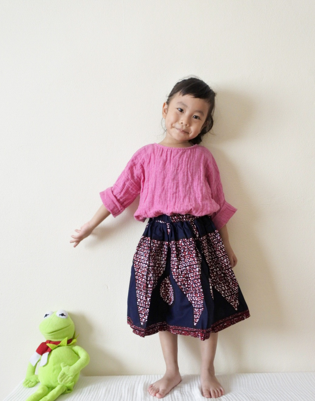 MERMEO |【SK-53】M(90-100) African batik kids skirt | กระโปรงเด็กผ้าแอฟริกันบาติก