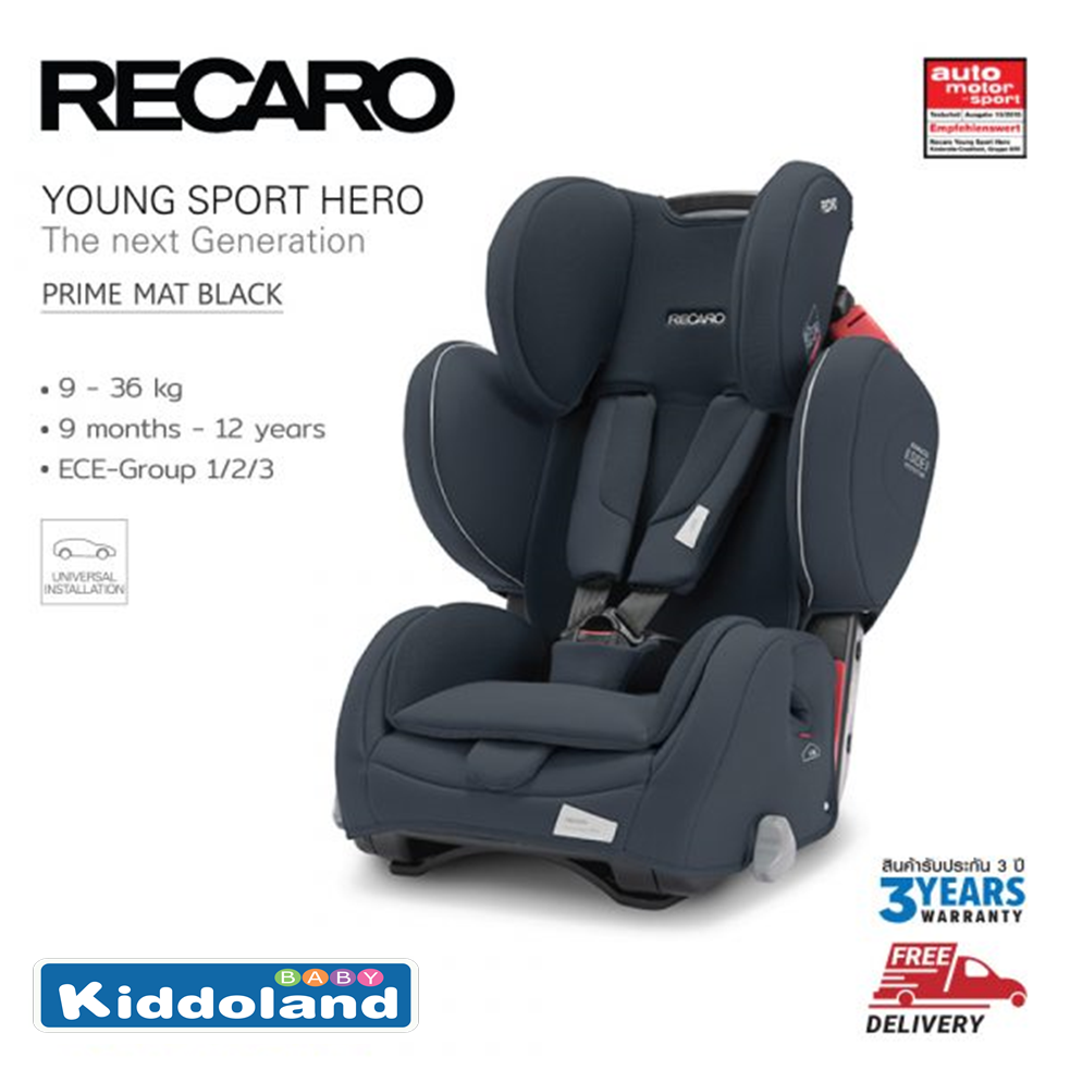 Recaro คาร์ซีท Young Sport Hero Prime-Mat Black/Grey