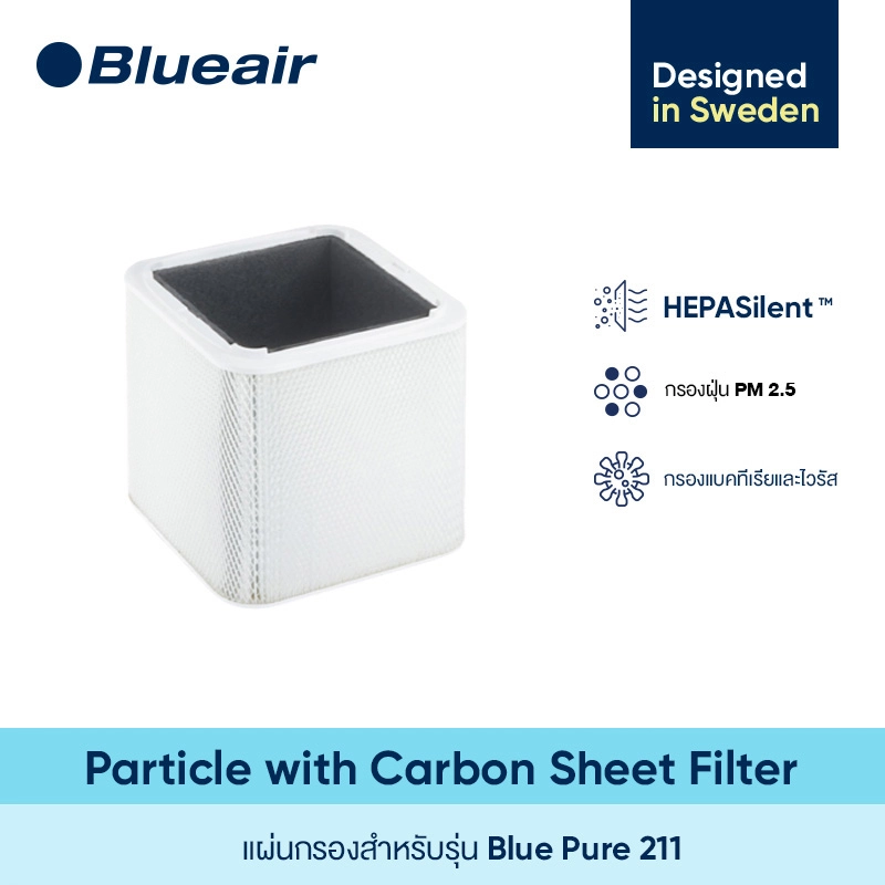 ภาพหน้าปกสินค้าBl แผ่นกรอง Particle with Carbon Sheet (PAC) สำหรับรุ่น Blue Pure 211 แผ่นกรองอากาศ ฟอกอากาศ กรองฝุ่น กรองPM2.5 ได้