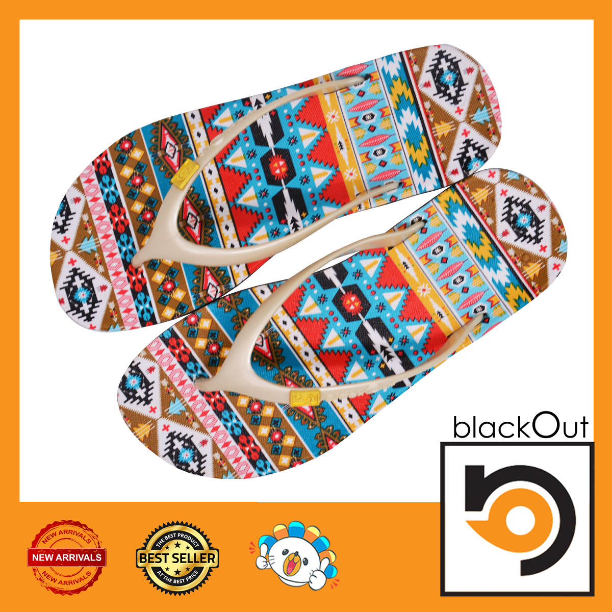 Blackout Flipper / แตะหนีบมุกอินเดียแดง(หูขาว) ราคา 282 บาท*ส่งฟรี