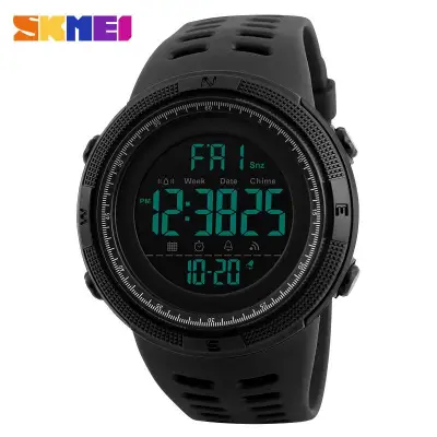 ใหม่ SKMEI 1251 นาฬิกาข้อมือเล่นกีฬา 50 M นาฬิกากันน้ำนับถอยหลังนาฬิกาข้อมือโครโนปลุกนาฬิกาข้อมือดิจิตอล Men Fashion sports watch