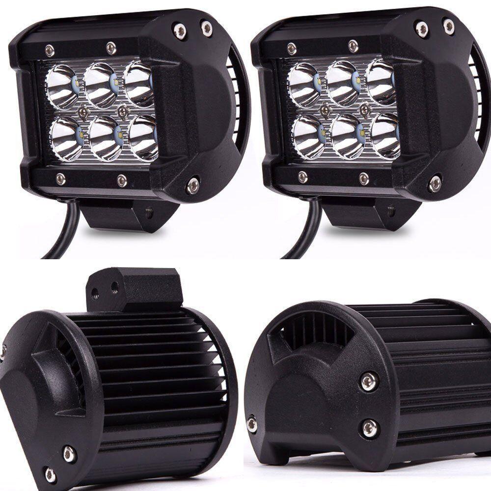(เเพ็ค 2 โคม สว่างพุ่งสุดขีด) LED SPOT BEAM US 18W ไฟหน้ารถมอไซค์ ไฟท้ายรถมอไซค์ ไฟช่วยตัดหมอก อุปกรณ์เเต่งรถ อะไหล่รถ สำหรับใช้งานกับรถมอเตอร์ไซต์ รถยนต์ บิ๊กไบค์ รถบรรทุก รถสิบล้อ เรือ สปีดโบ๊ท รถATV 12V-24V เเสงขาว งานพรีเมี่ยม รุ่นหนา จำนวน 2 โคม