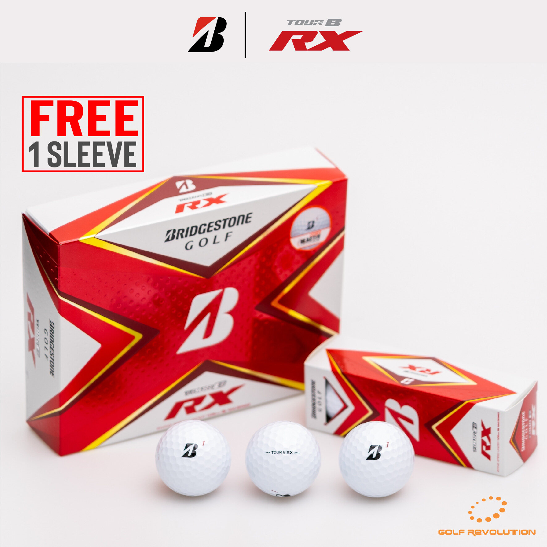 ลูกกอล์ฟ Bridgestone Golf - 2020 TourB RX White ซื้อ 1 แถม 1 หลอด (Buy1, Free1 sleeve)
